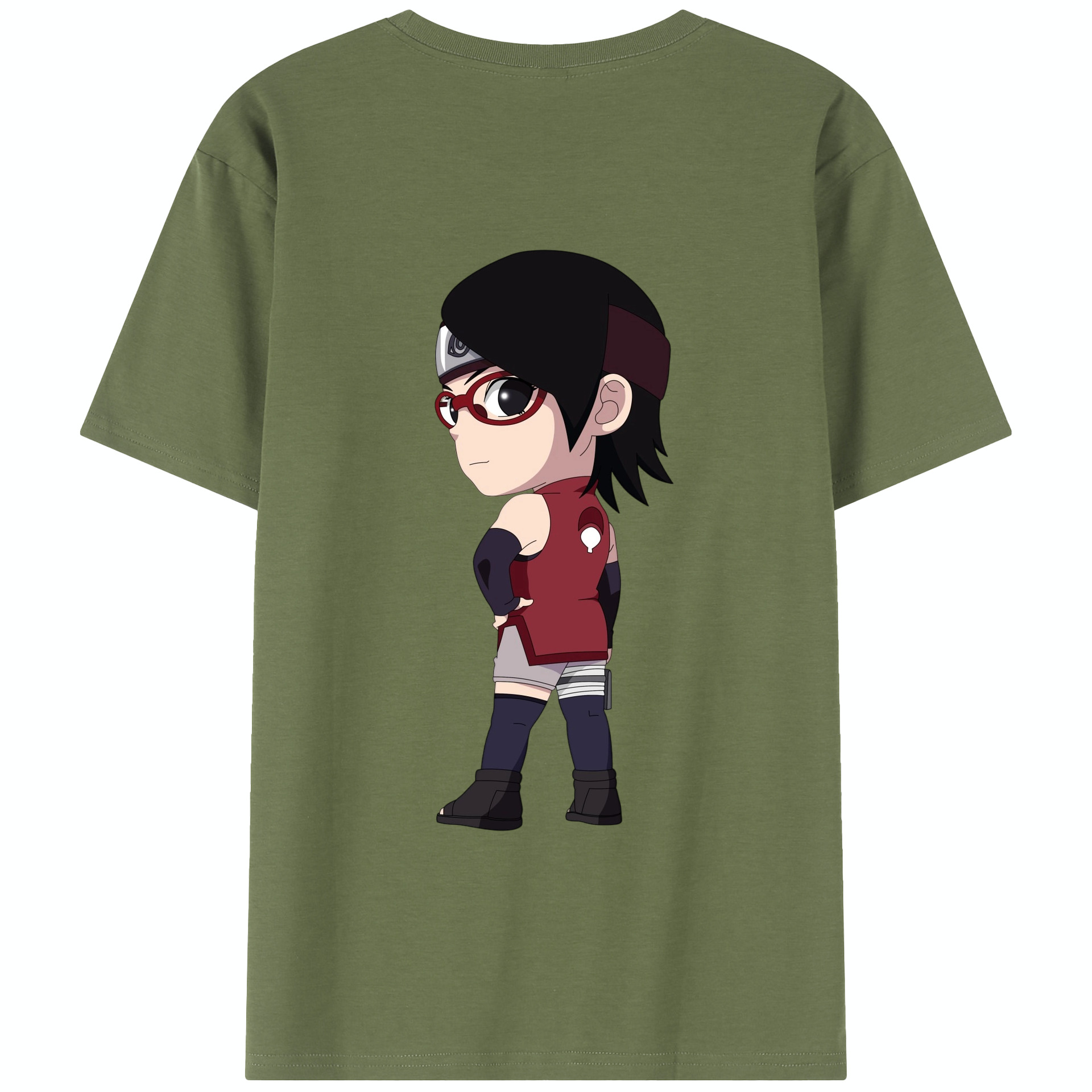 （画像用） NARUTO -ナルト- うちは サラダ Uchiha Sarada 綿100％半袖Tシャツ（背面プリント）